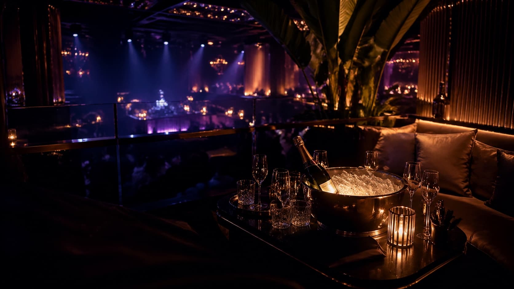 VIP table and late-night Ibiza atmosphere