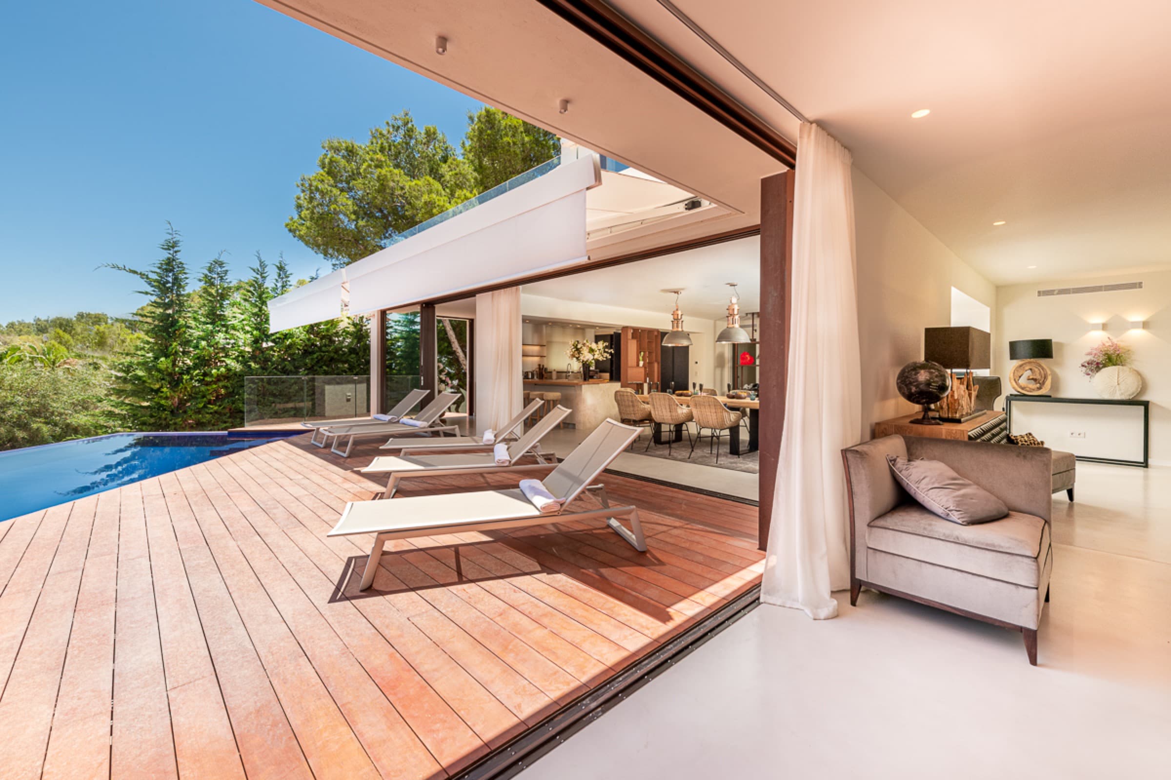 Villa terrace overlooking Ibiza